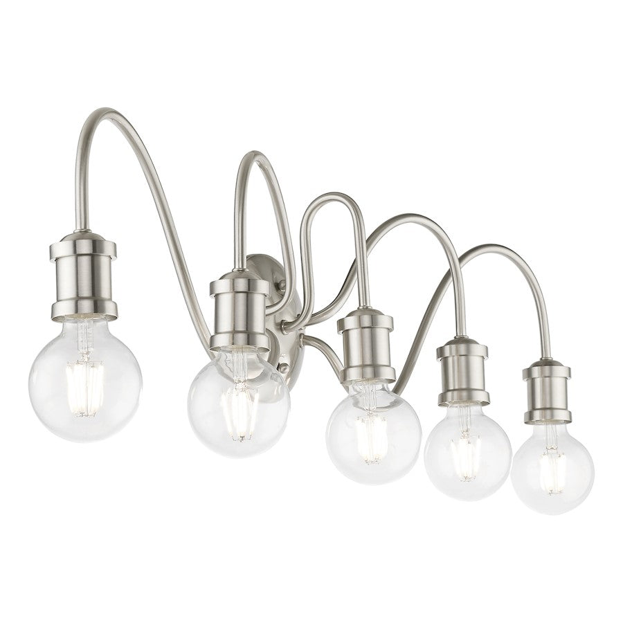 Livex Lansdale 5 Light Large Vanity Sconce, Brushed Nickel