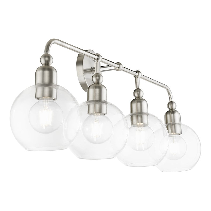 Livex Downtown 4 Light Large Sphere Vanity Sconce, Brushed NK