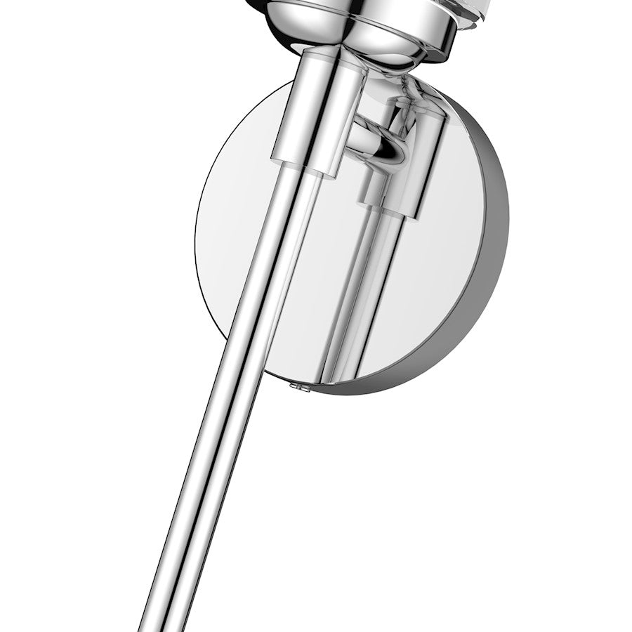 Livex Whittier 1 Light Single ADA Sconce, Chrome/Hand Blown Clear