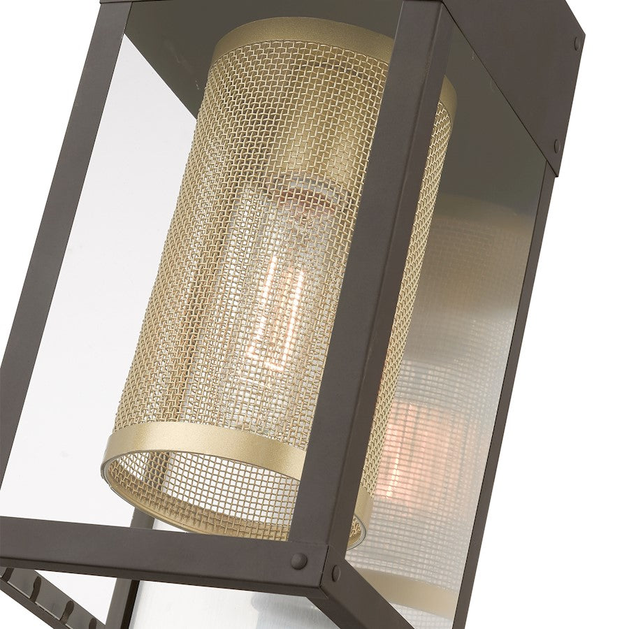 Livex Franklin 1 Light Outdoor 12" Wall Lantern, BZ/Gold/NK