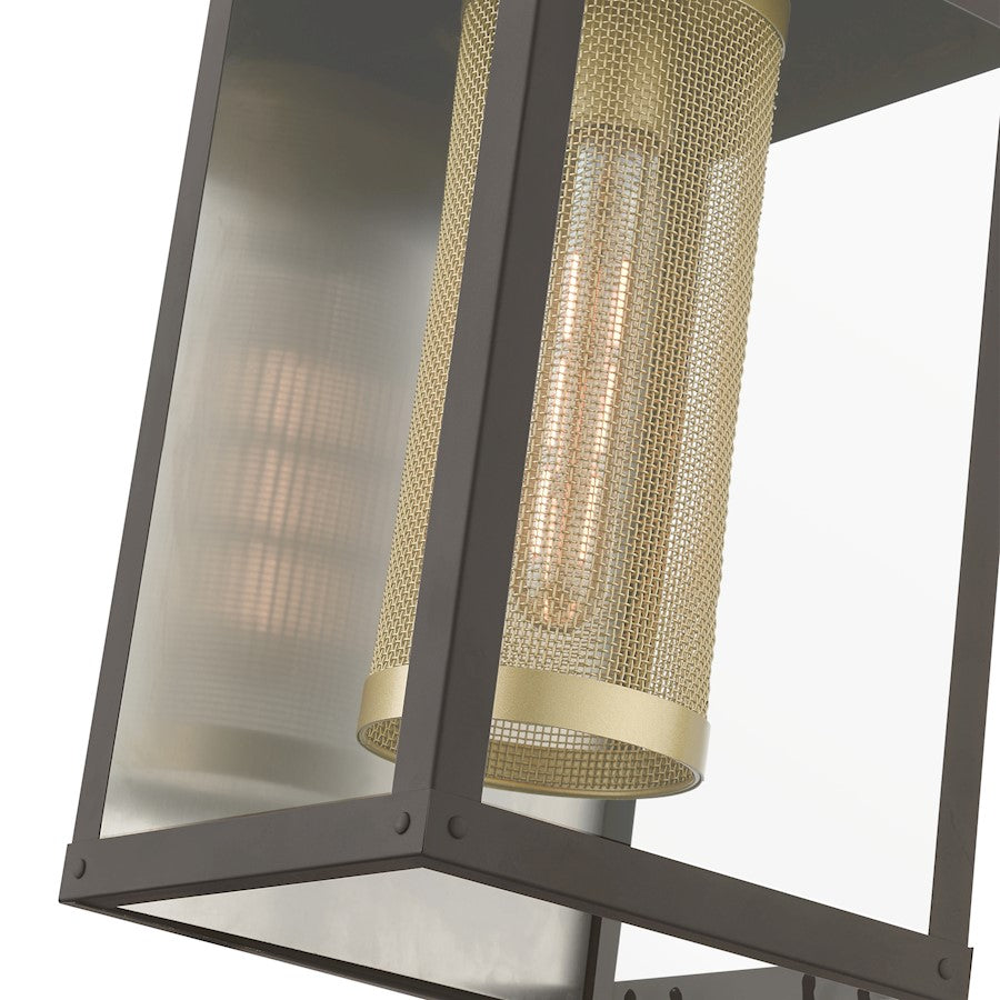 Livex Franklin 1 Light Outdoor 16" Wall Lantern, BZ/Gold/NK