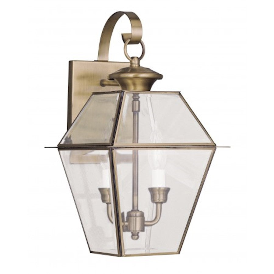 Livex Lighting Westover Outdoor Wall Lantern in Antique Brass