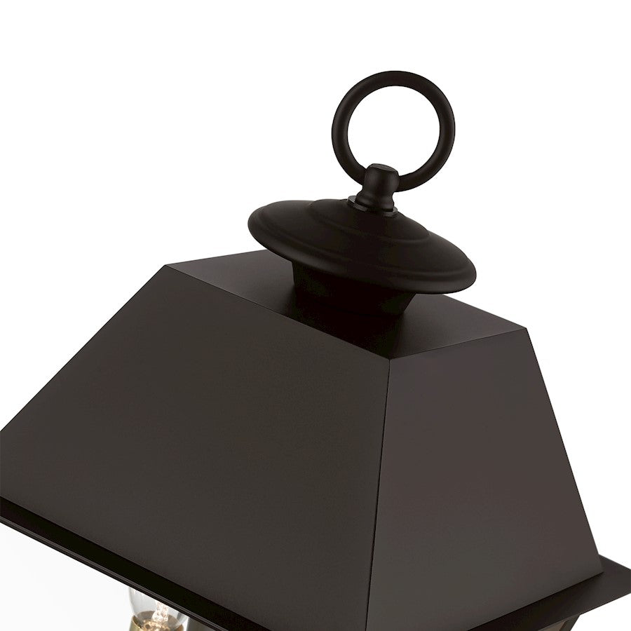 Livex Wentworth 2 Light Outdoor Med Post Lantern, Bronze/Brass/Clear