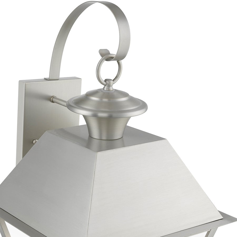 Livex Wentworth 3 Light Outdoor Large Wall Lantern, Nickel/Clear