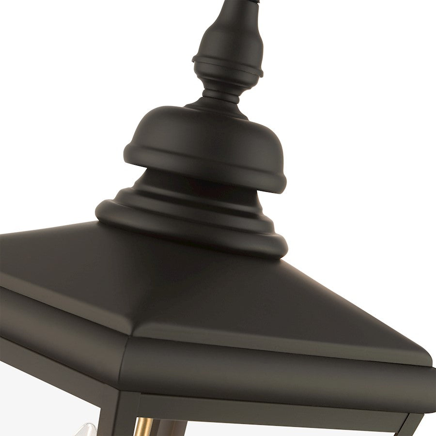 Livex Adams 3 Lt Outdoor Large Pendant Lantern, Bronze/Brass/Cluster