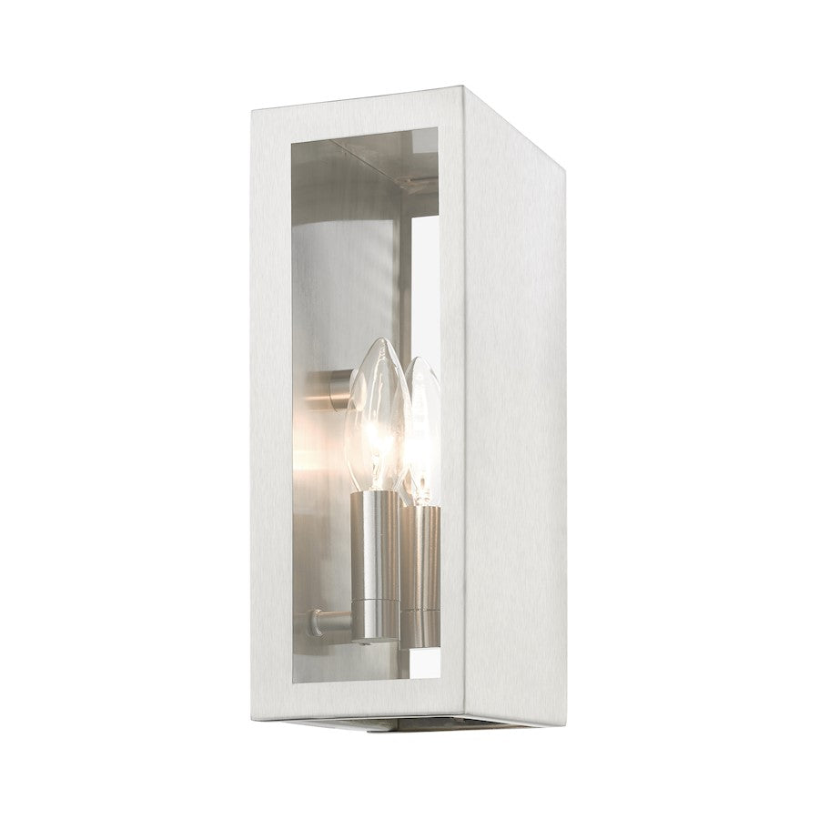 Livex Winfield 2 Light Outdoor ADA Medium Sconce, Brushed NK
