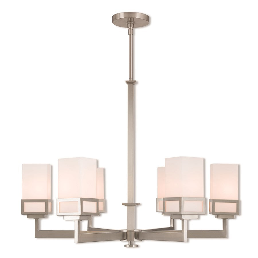 Livex Lighting Harding 6 Light Chandelier in Brushed Nickel