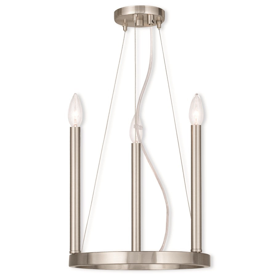 Livex Alpine 3 Light Mini Chandelier, Brushed Nickel