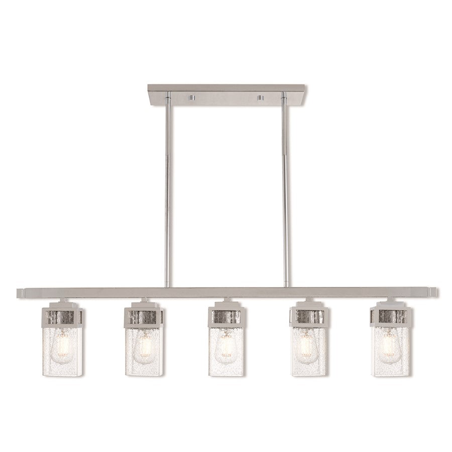Livex Lighting Harding 5 Light Linear Chandelier in Polished Chrome