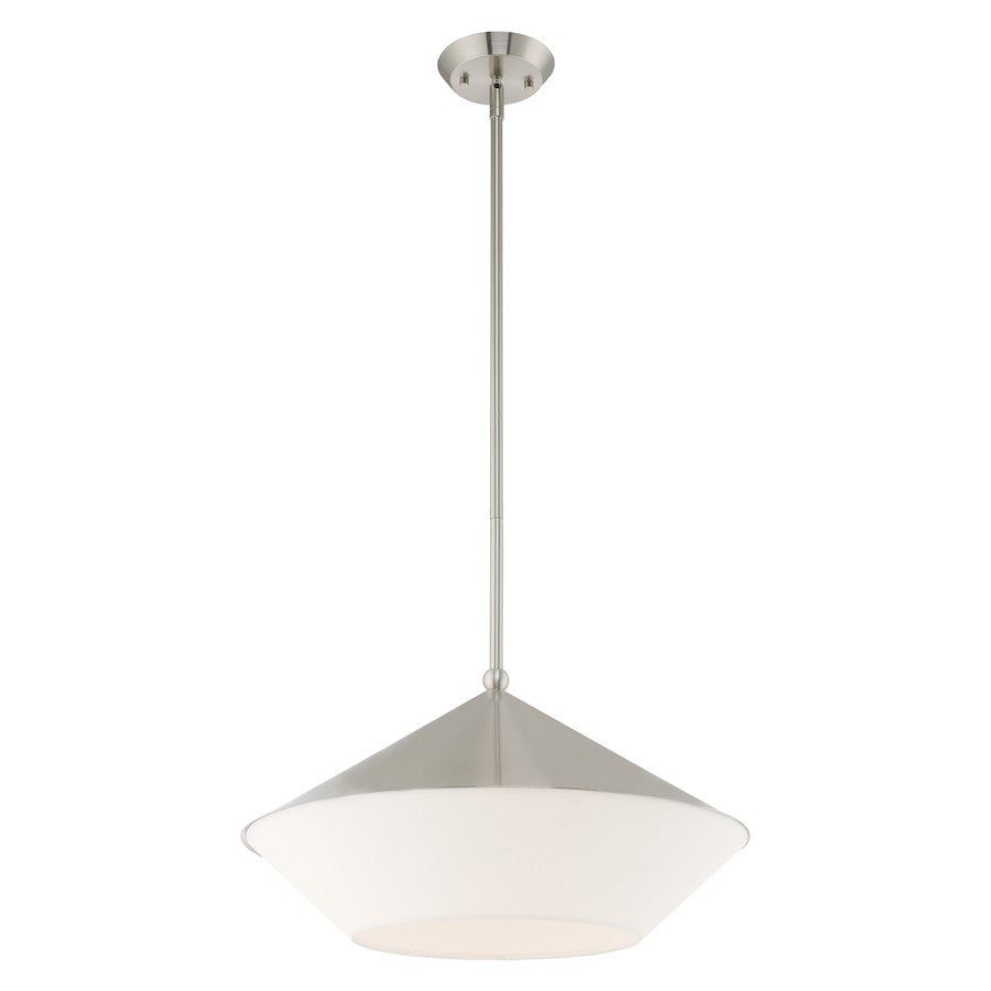 Livex Stockholm 1 Light Pendant, Brushed Nickel