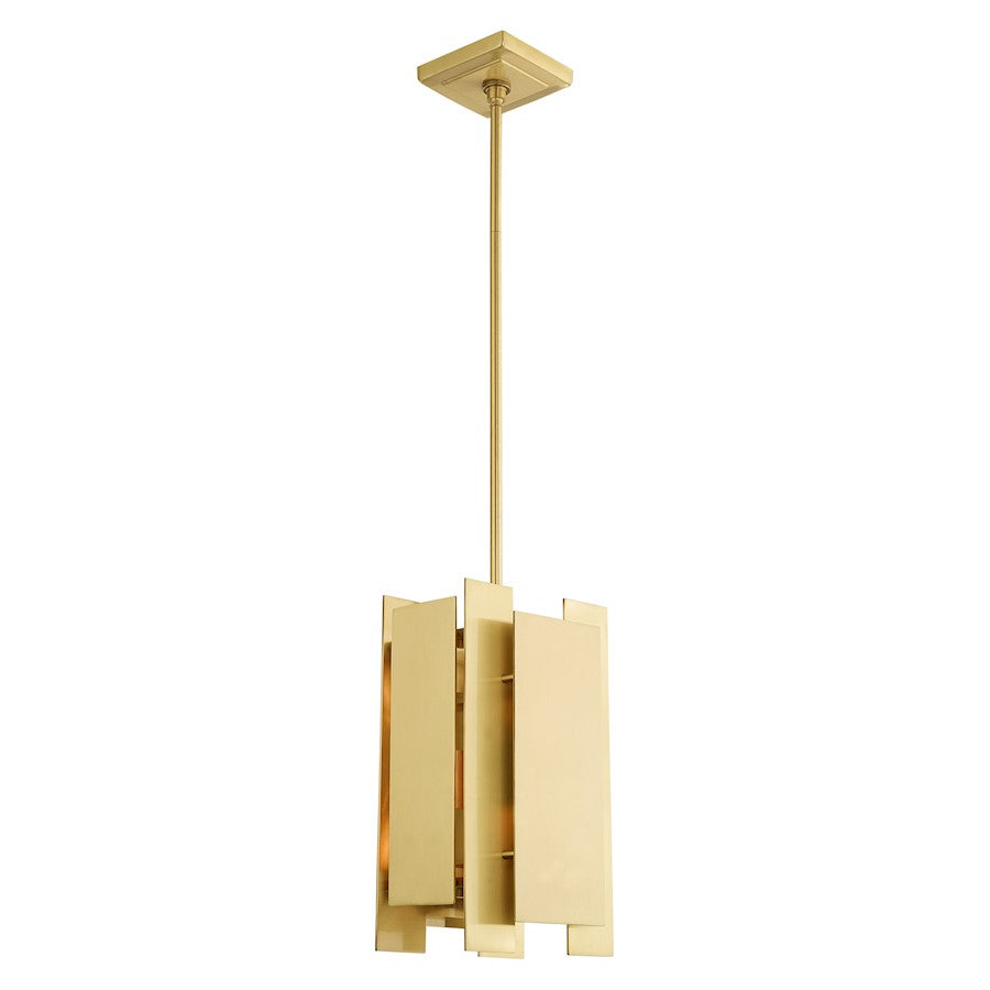 Livex Varick 1 Light Mini Pendant, Satin Brass