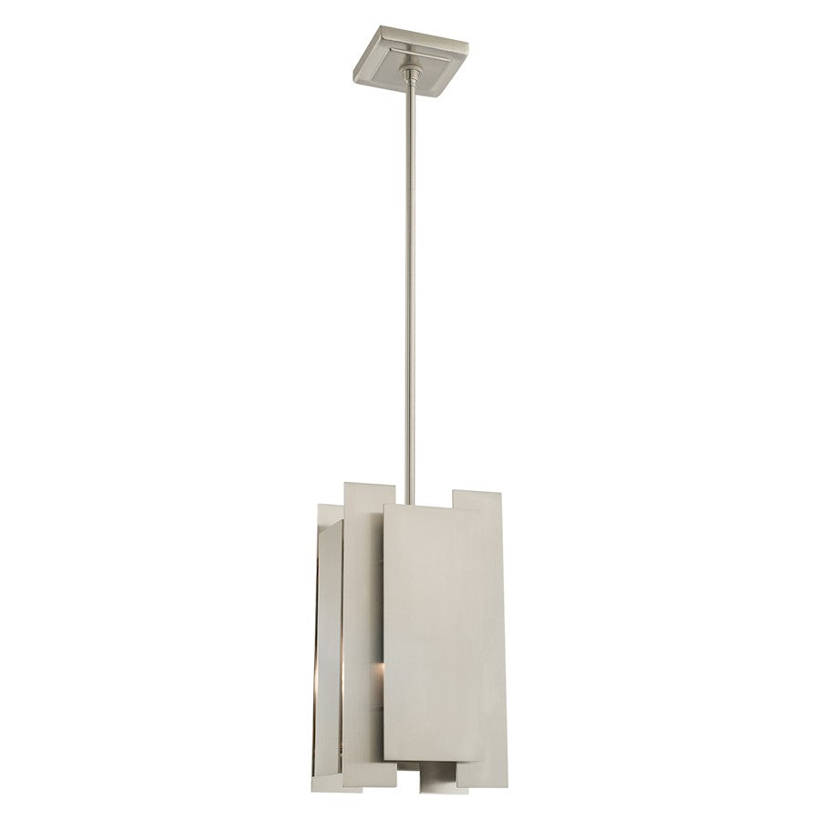 Livex Varick 1 Light Mini Pendant, Brushed Nickel