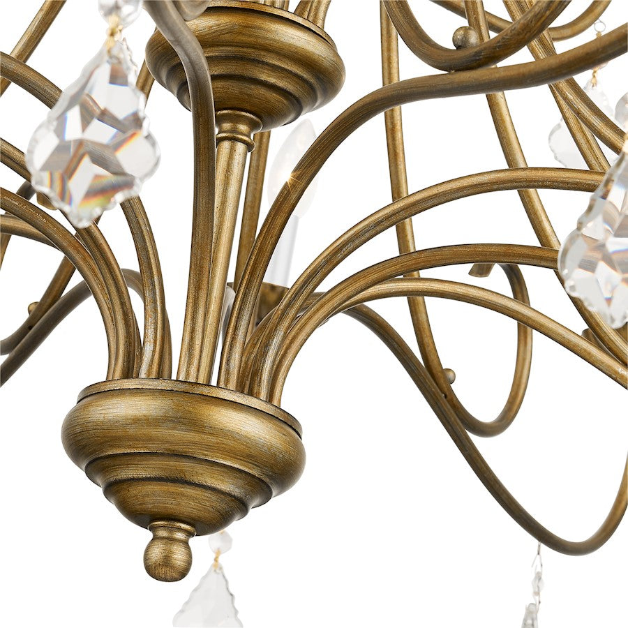 Livex Daphne 18 Light XL Chandelier, Gold Leaf/Clear Crystals