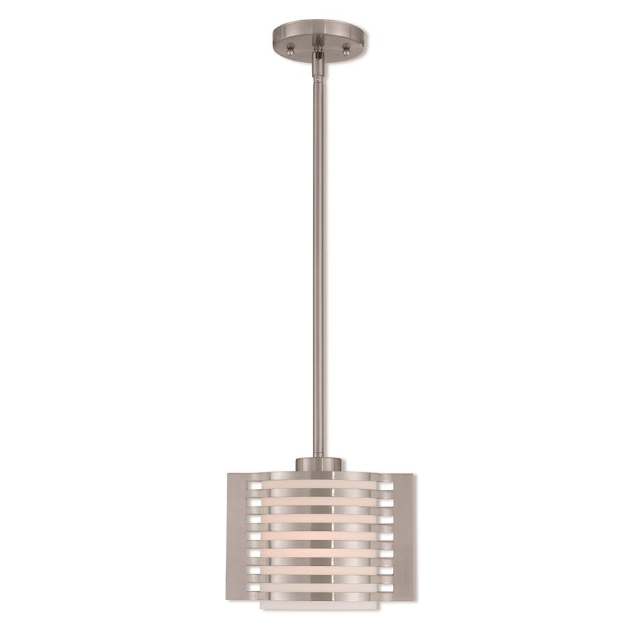 Livex Lighting Hilliard 1 Light Mini Pendant in Brushed Nickel