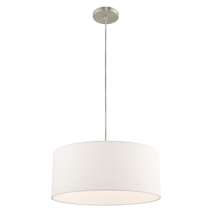 Livex Clark 1 Light 18" Pendant Chandelier, Brushed Nickel
