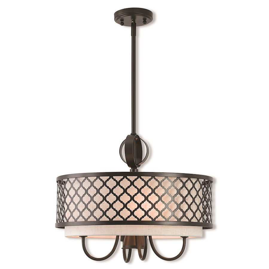 Livex Lighting Aresque 5 Light Pendant Chandelier in English Bronze