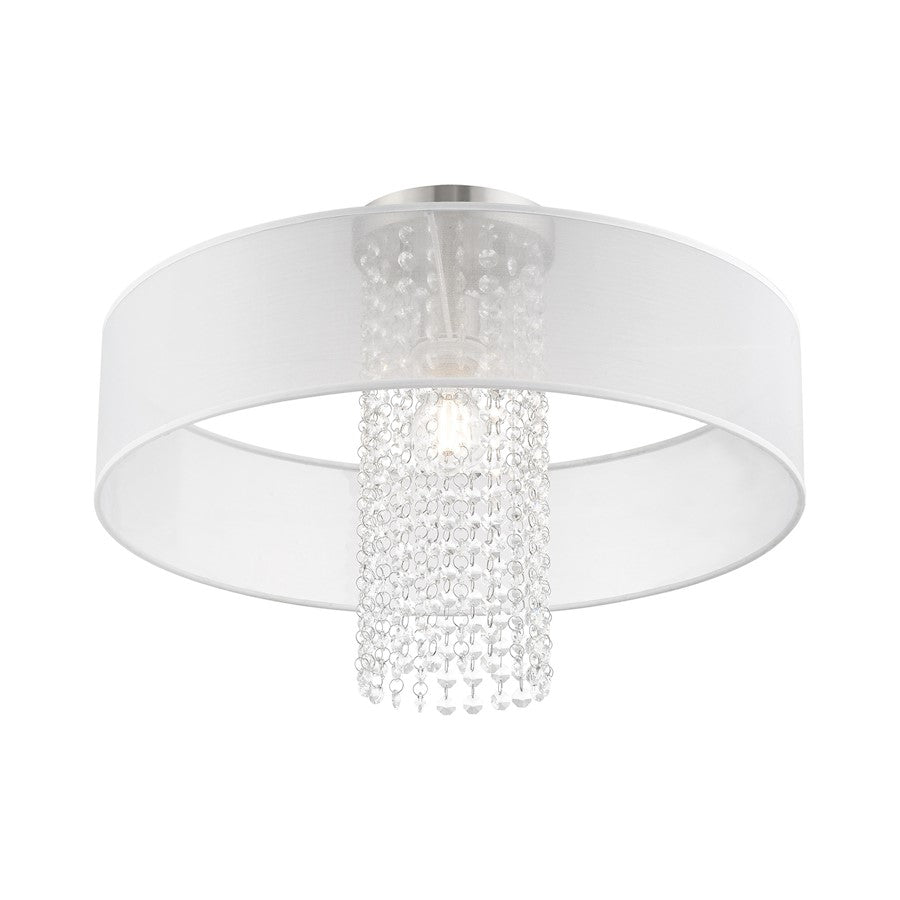 Livex Bella Vista 1 Light 20" Ceiling Mount, Brushed Nickel