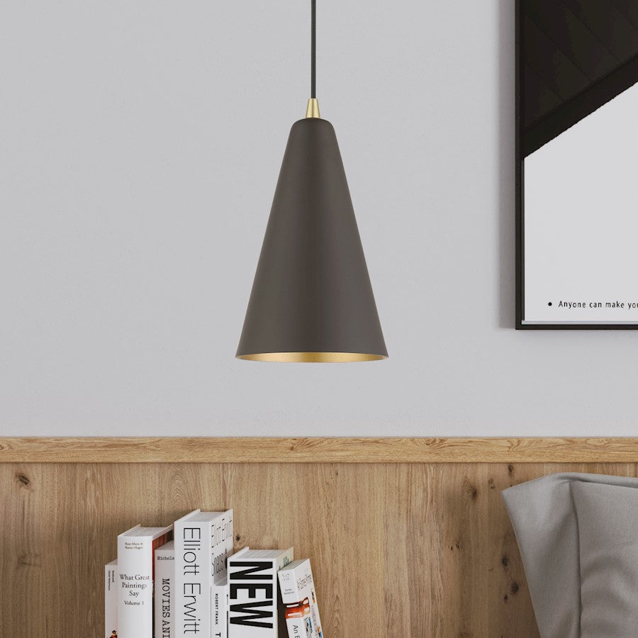 Livex Dulce 1 Light Mini Pendant, Bronze/Brass/Bronze Metal/Gold