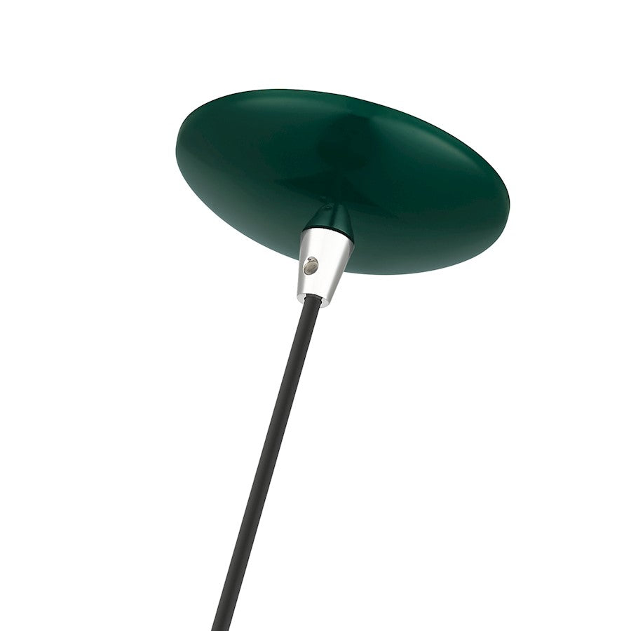 Livex Piedmont 1 Light Globe Pendant, Green/Chrome/Gold