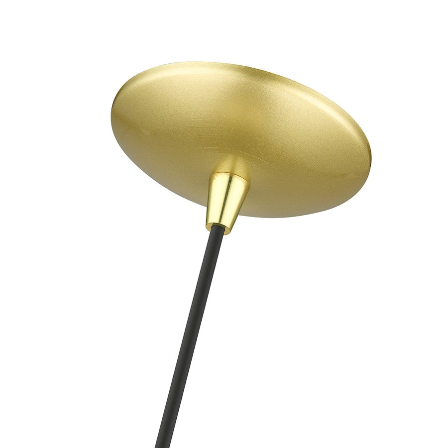 Livex Waldorf 1 Light Double Cone Pendant, Gold/Brass/Gold/White