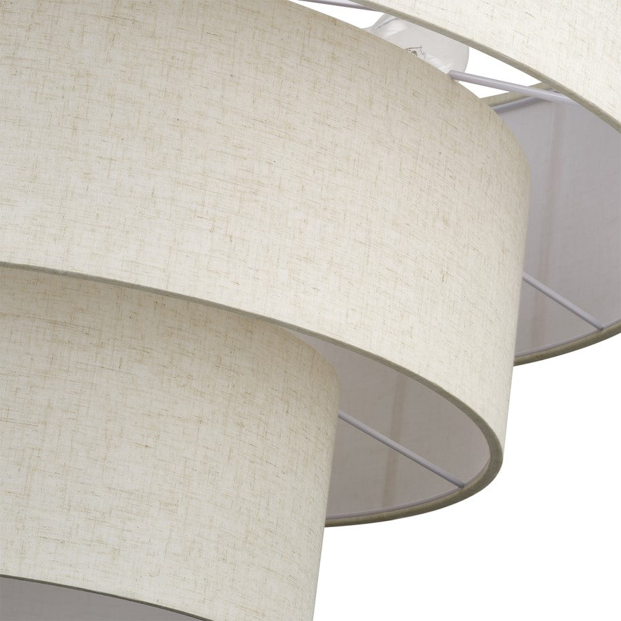 Livex Manorwood 8Lt Large Pendant Chandelier, Brass/Oatmeal/White