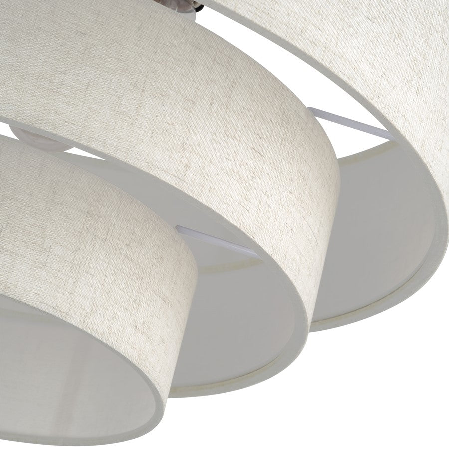 Livex Manorwood 5Lt Extra Large Semi-Flush, Brass/Oatmeal/White