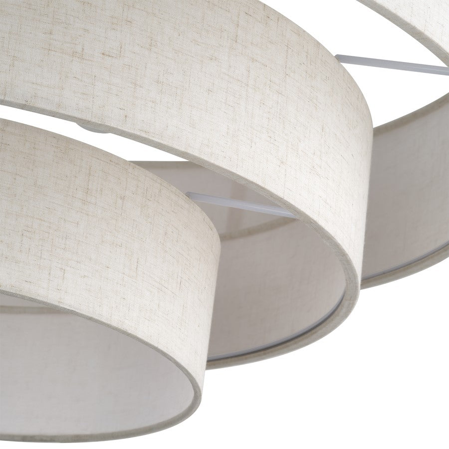 Livex Manorwood 5Lt Extra Large Semi-Flush, Bronze/Oatmeal/White