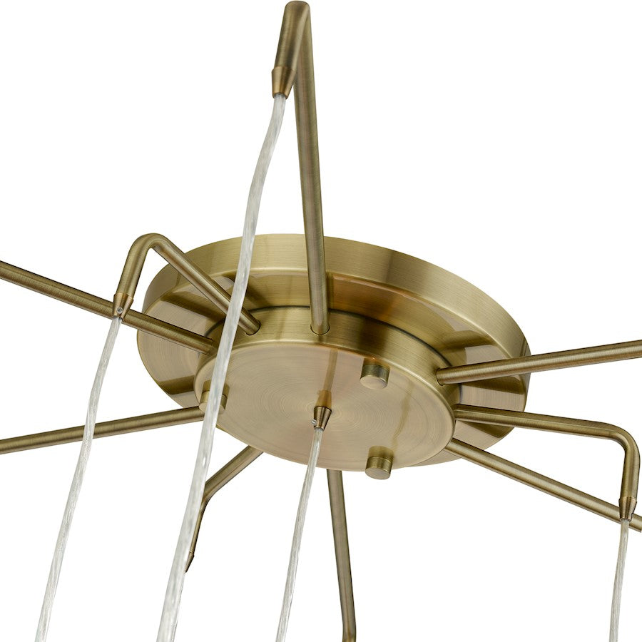 Livex Strathmore 15 Light Foyer Chandelier, Brass/Oatmeal/White