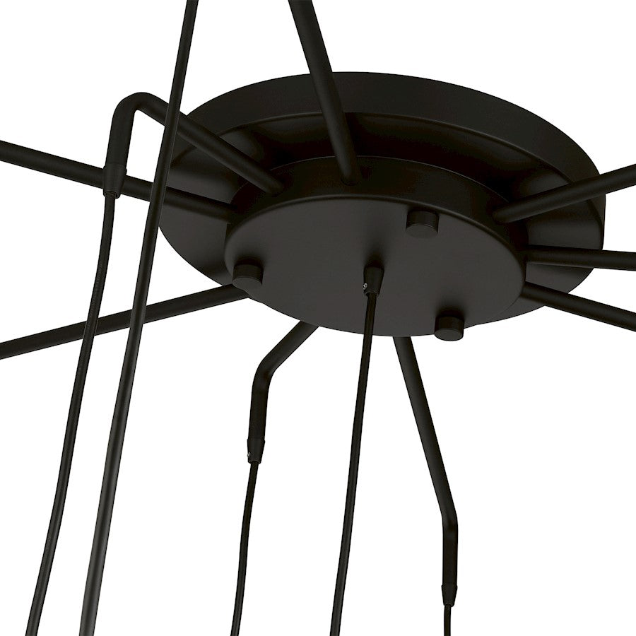 Livex Strathmore 15 Light Foyer Chandelier, Black/Off-white/White