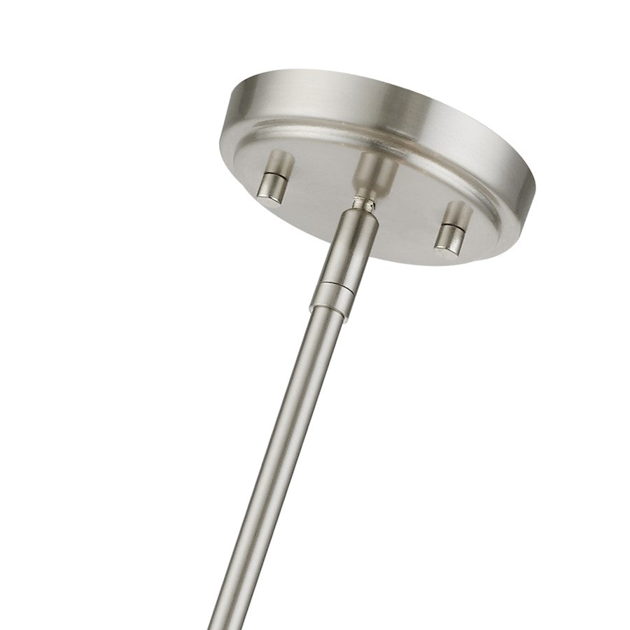 Livex Rubix 5 Light Chandelier, Nickel/Oatmeal Fabric/White Fabric