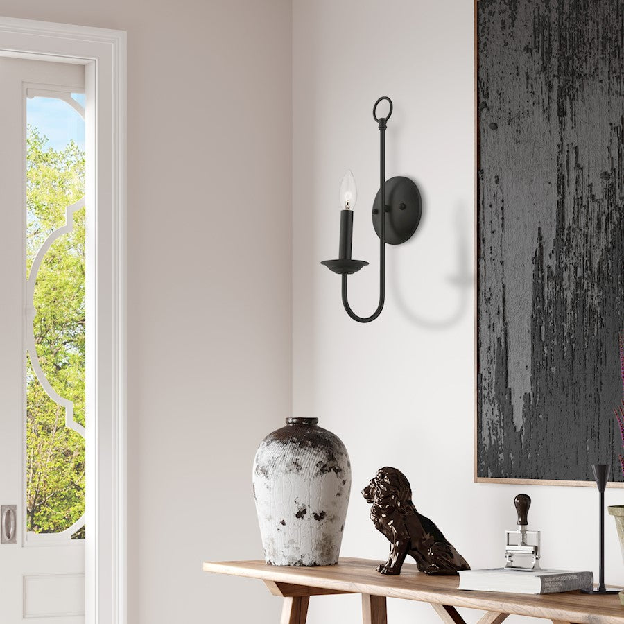 Livex Estate 1 Light Single Sconce, Black