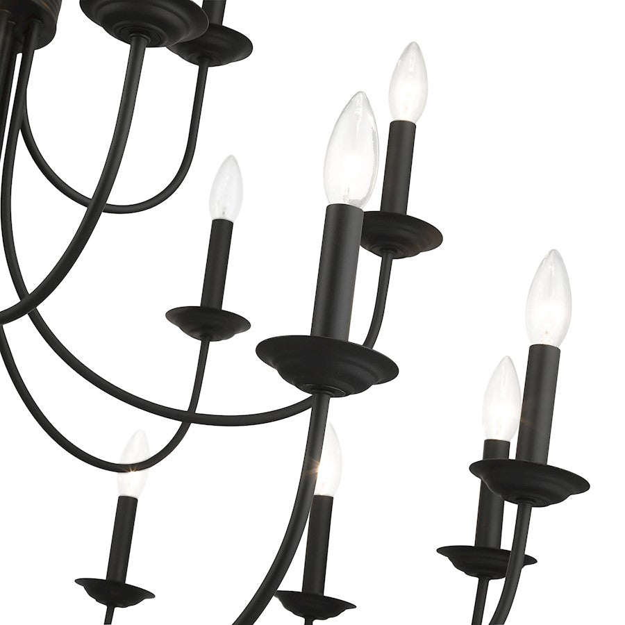Livex Estate 21 Light Extra Large Chandelier, Black
