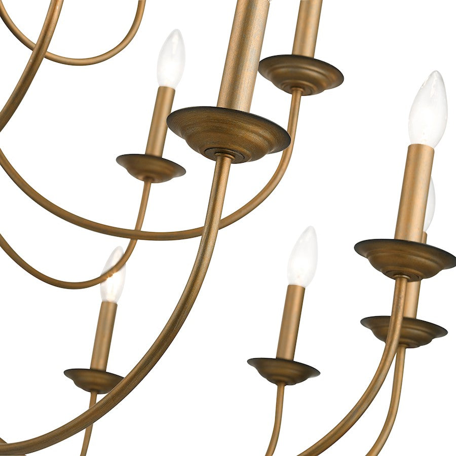 Livex Estate 21 Light Extra Large Chandelier, Antique Gold Leaf