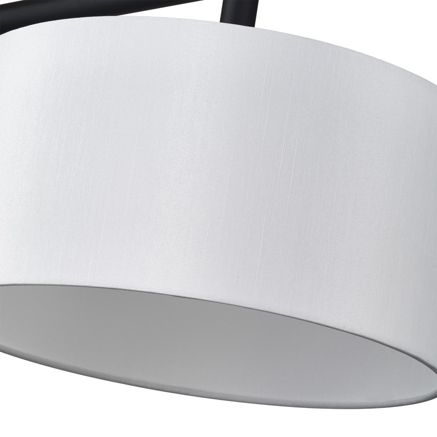 Livex Meridian 3Lt Extra Large Chandelier, Black/Off-White
