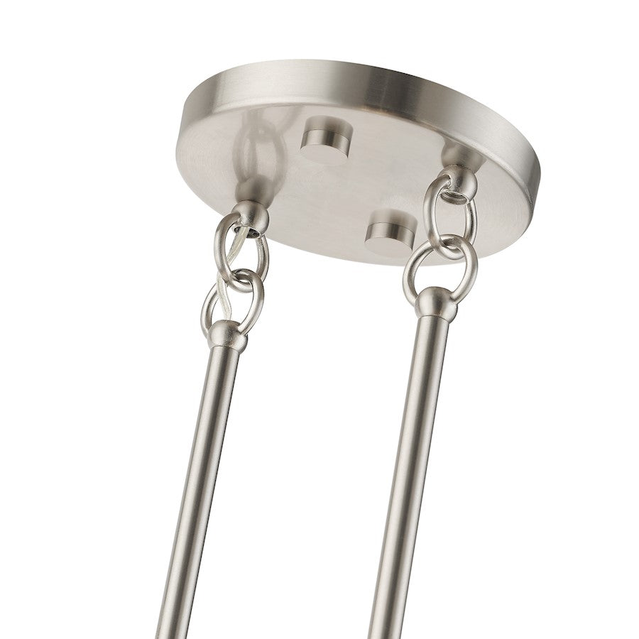 Livex Bannister 8 Light Large Linear Chandelier, Brushed Nickel