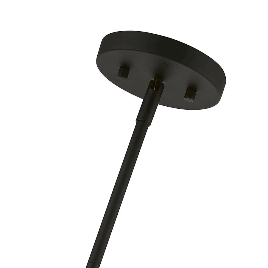 Livex Elmhurst 5 Light Large Drum Pendant, Black/Gray Fabric/White
