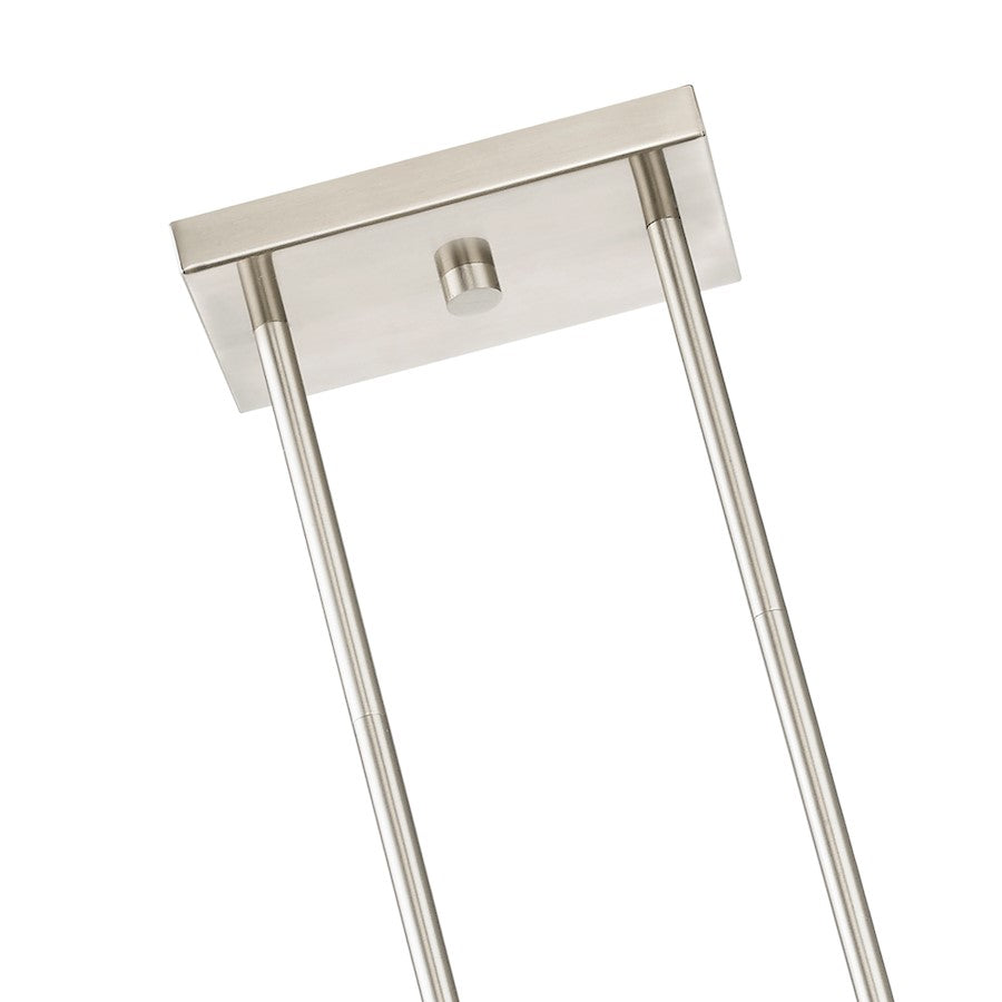 Livex Munich 3 Light Linear Chandelier, Brushed Nickel/Clear