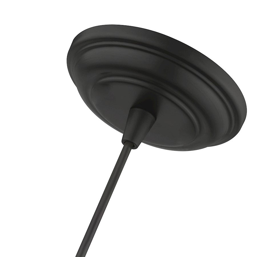 Livex Moreland 1 Light Single Pendant, Black/Clear