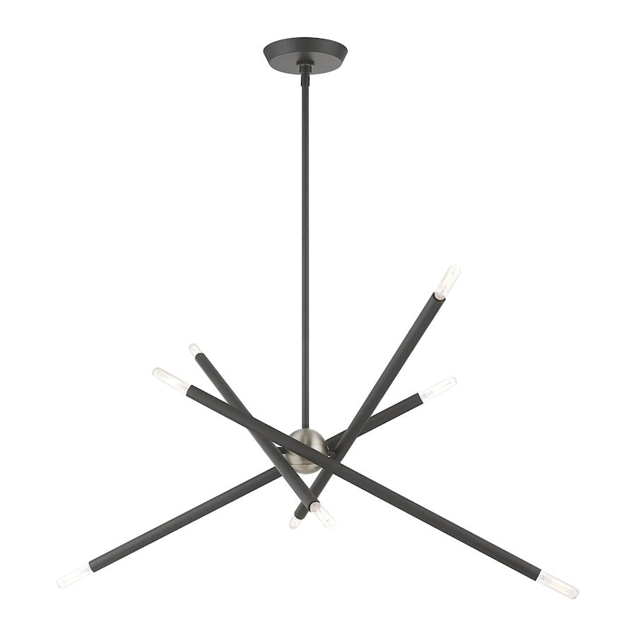 Livex Soho 8 Light Linear Chandelier, Scandinavian Gray