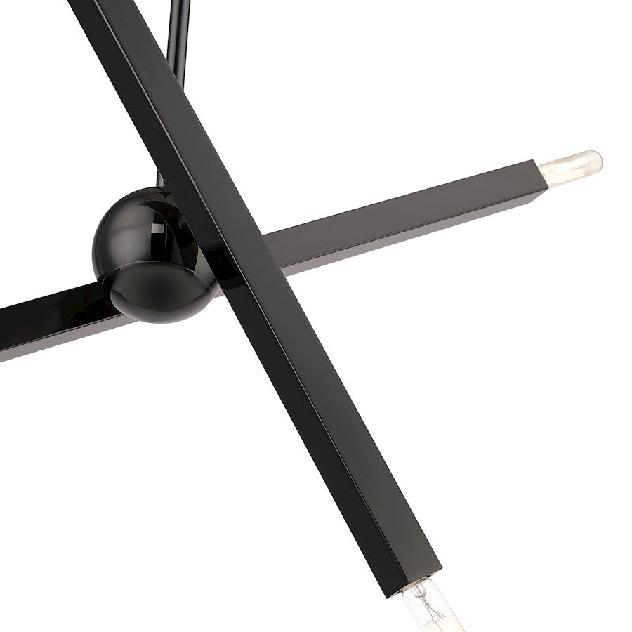Livex Monaco 4 Light Linear Chandelier, Black Chrome