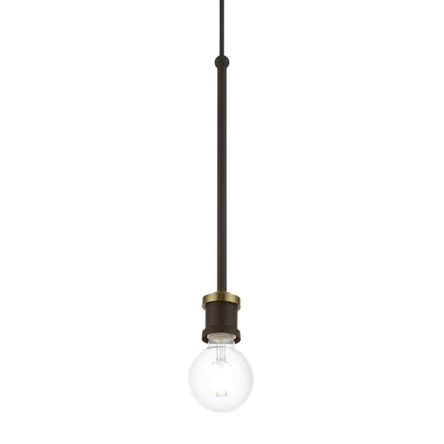 Livex Lansdale 1 Light Single Pendant, Bronze/Antique Brass