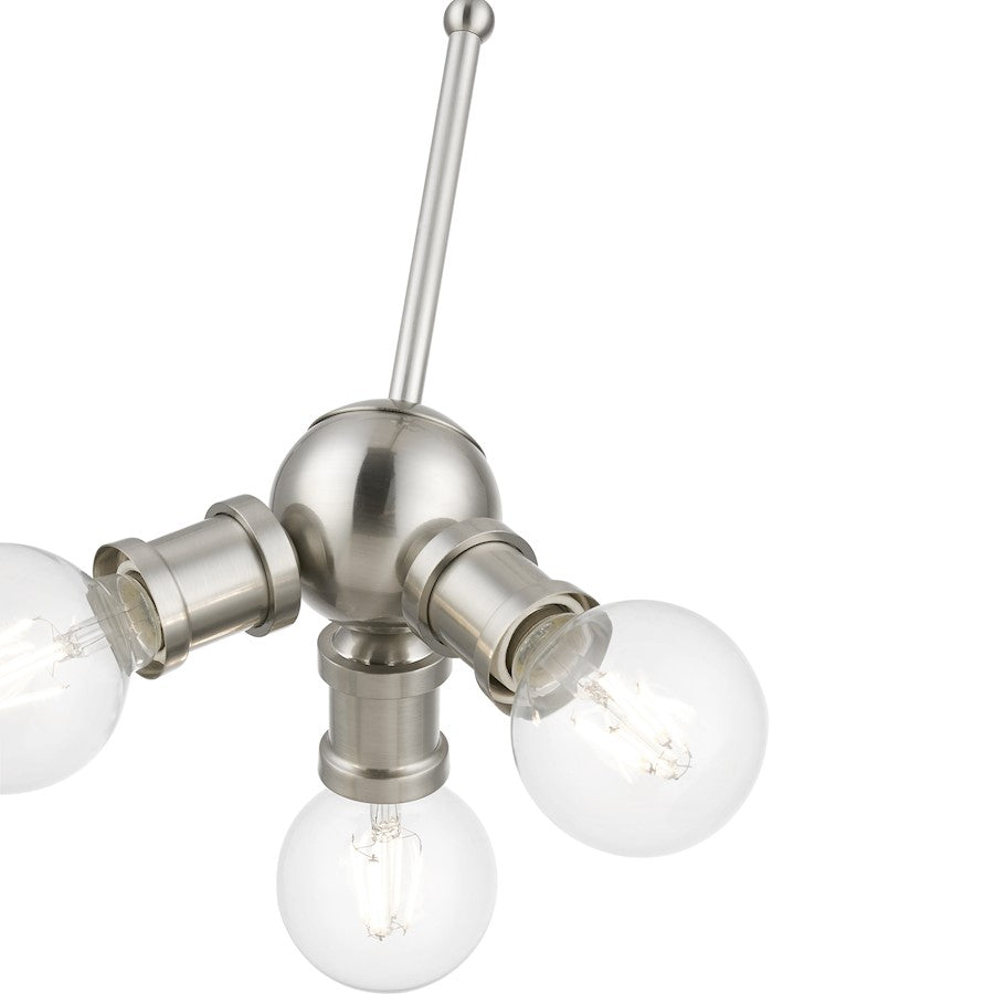 Livex Lansdale 3 Light Pendant, Brushed Nickel