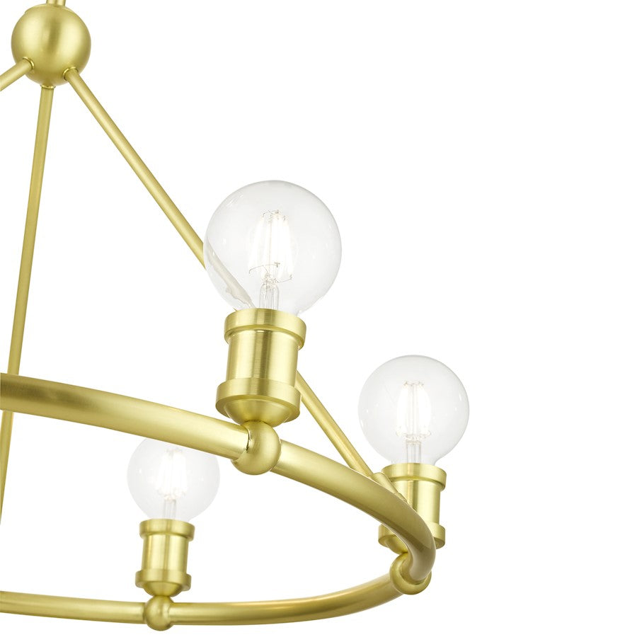 Livex Lansdale 6 Light Chandelier, Satin Brass