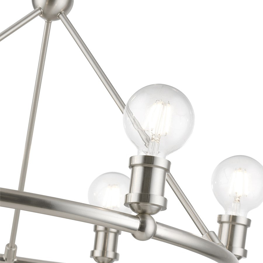 Livex Lansdale 6 Light Chandelier, Brushed Nickel