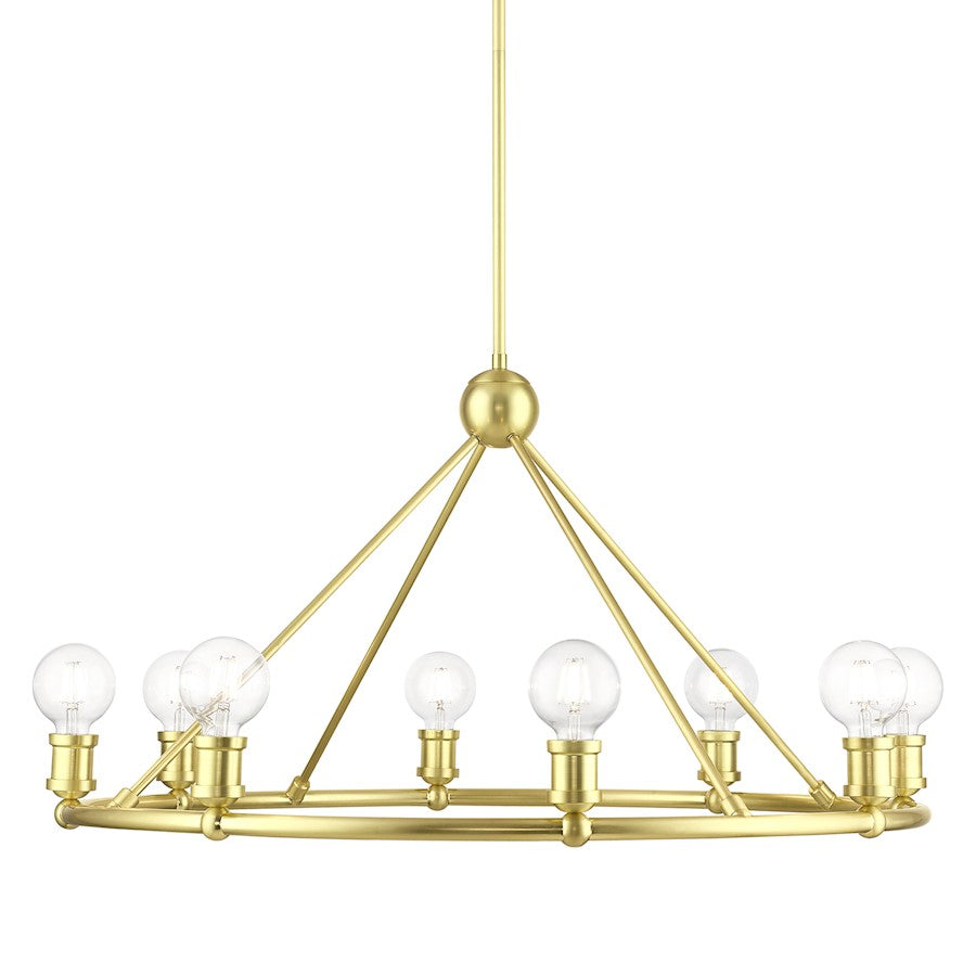 Livex Lansdale 8 Light Chandelier, Satin Brass