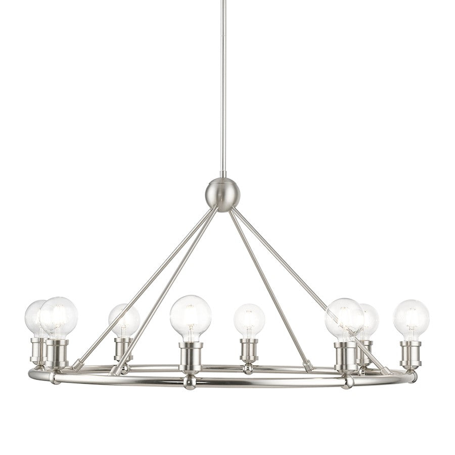 Livex Lansdale 8 Light Chandelier, Brushed Nickel