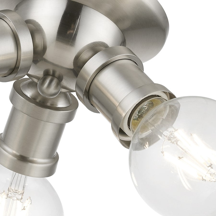 Livex Lansdale 3 Light Flush Mount, Brushed Nickel