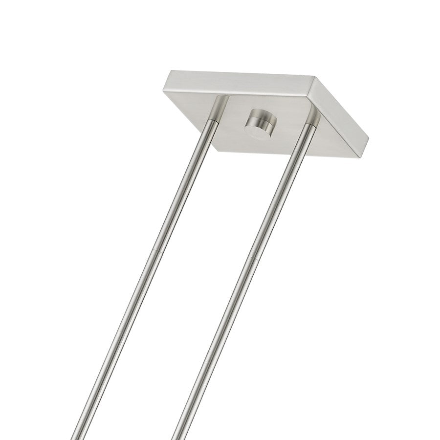 Livex Carson 3 Light Linear Chandelier, Brushed Nickel/Clear