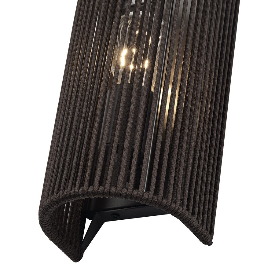 Livex Acordia 1Lt ADA 5" Sconce, Bronze/Dark Chocolate Polyester Rope