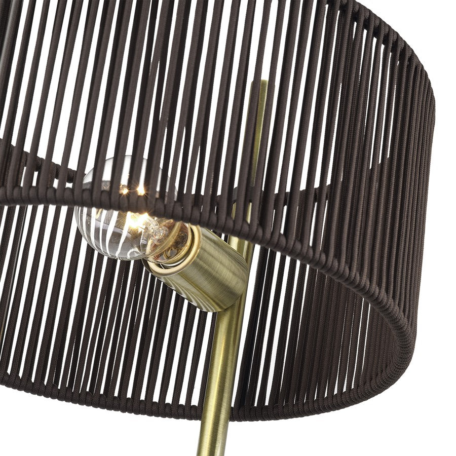 Livex Acordia 1Lt Swing Arm Wall Lamp, Brass/Chocolate Polyester
